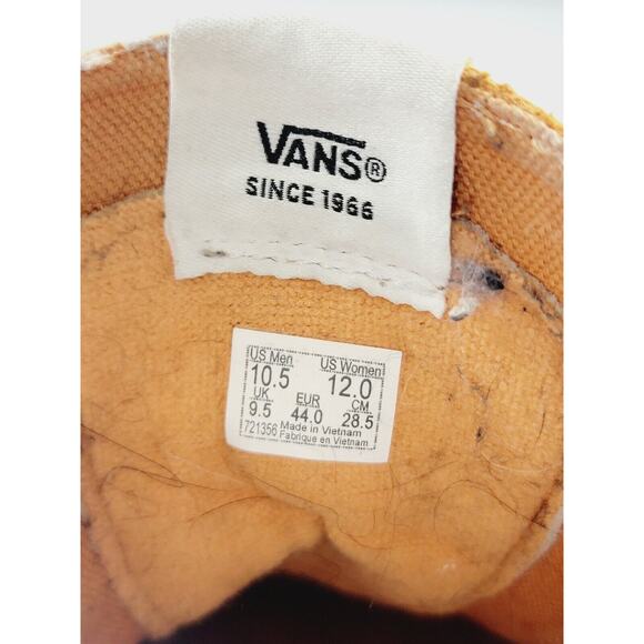 VANS Sk8-Mid Top Off The Wall Sneaker Mustard Yellow Gold Men's 10.5 Women's 12 - Picture 4 of 16